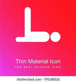 Man doing Yoga red and pink gradient material white icon minimal design