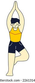 man doing yoga standing on one leg