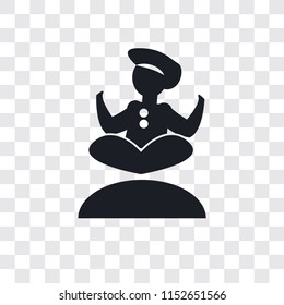 Man doing Yoga vector icon isolated on transparent background, Man doing Yoga logo concept