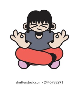 Man doing yoga vector illustration by Doadandia