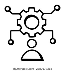 Man with dollar cogwheel denoting the concept of financial manager