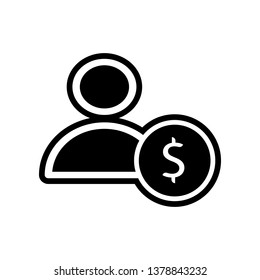 Man with dollar icon. Element of Finance for mobile concept and web apps icon. Glyph, flat icon for website design and development, app development
