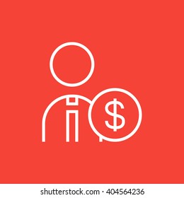 Man with dollar sign line icon.