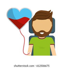 man donating blood with beard