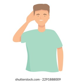 Man dont hear icon cartoon vector. People talk. Hello young