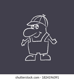 Mann doodle mit Händeskizze zeichnen. 