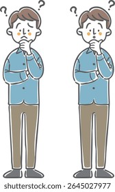 Hombre con dudas, todo el cuerpo, Vector