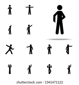 man down, show icon. Man Pointing Finger icons universal set for web and mobile