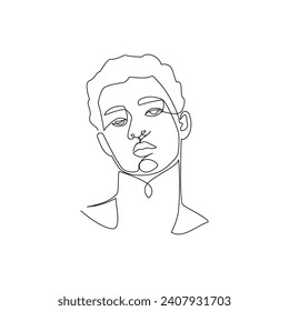 Man drawn in line art style