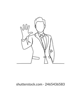 Man drawn in line art style