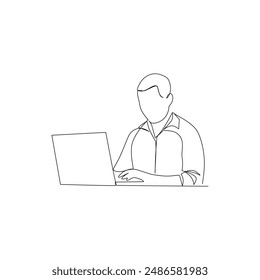 Man drawn in line art style