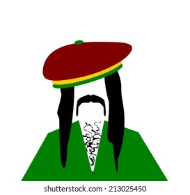 man with dreadlocks wearing rastafarian hat