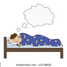 Man dreaming in bed