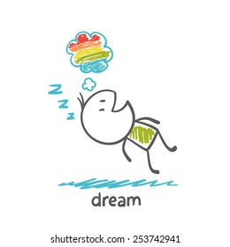 man dreams rainbow illustrator