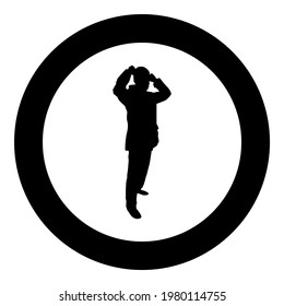 Man dress up cloth in face medical mask wearing Personal dust protective equipment concept Virus Coronavirus influenza flu outbreak prevention quarantine Protect from air pollution silhouette in 