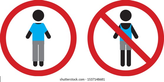Man Dress Code Sign Icons