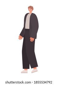 hombre vestido con traje marrón sobre el diseño de la ilustración del vector de fondo