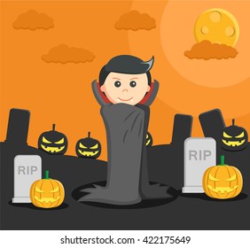man dressed as dracula in halloween