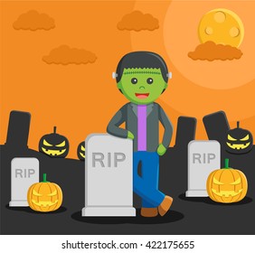 man dressed as a frankenstein in halloween