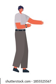 man dressed in khaki pants vector illustration design
