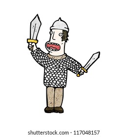 man dressed as medieval soldier