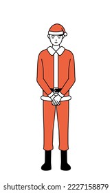 Man dressed as Santa Claus bowing with hands folded in front of his body