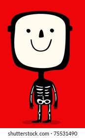 man dressed as a skull