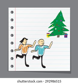 Man Dresses Up Christmas Tree