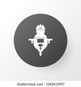 Man with drill icon symbol. Premium quality isolated workman element in trendy style.