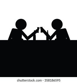 man drink alcohol vector silhouette illustration