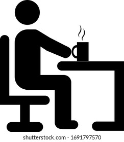 Man drink hot tea,  vector illustration design  isolated on white background, symbol for your web site design, icon logo, app, UI.