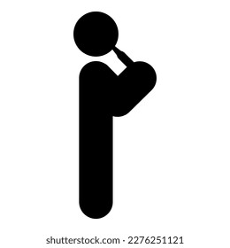 Man drinking alcohol from bottle of beer wine drunk people concept stick use beverage drunkard booze standing icon black color vector illustration image flat style simple