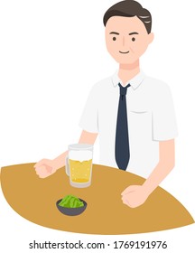 A man drinking beer at the bar.