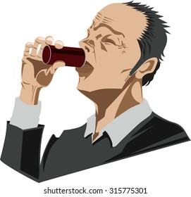 Man is drinking coffee