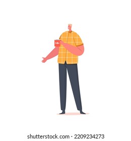 Man Drinking Coffee during Break, Male Character Relaxing at Lunch Time In Office or Home Isolated On White Background. Morning Refreshment, Person Enjoying Drink. Cartoon People Vector Illustration