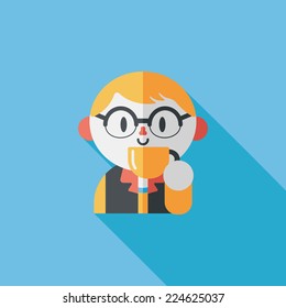 man drinking coffee flat icon with long shadow,eps10