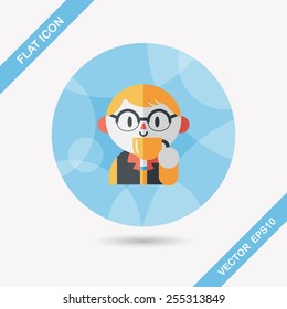 man drinking coffee flat icon with long shadow,eps10