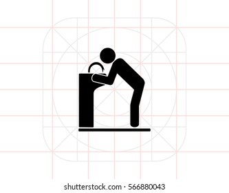 Man at Drinking Fountain Icon