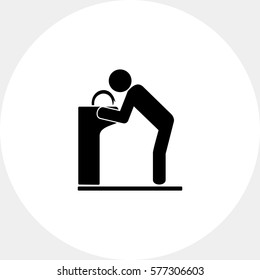 Man At Drinking Fountain Icon