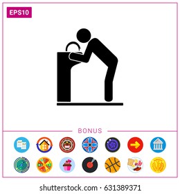 Man at Drinking Fountain Icon