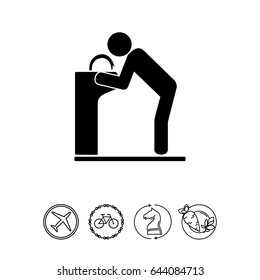 Man At Drinking Fountain Icon