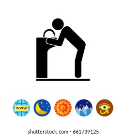 Man at Drinking Fountain Icon