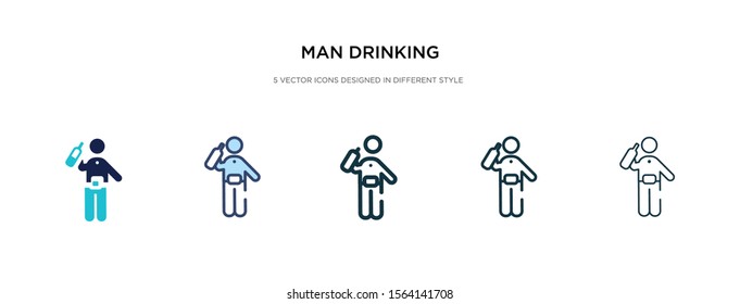 man drinking icon in different style vector illustration. two colored and black man drinking vector icons designed in filled, outline, line and stroke style can be used for web, mobile, ui