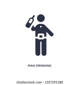 man drinking isolated icon. Simple element illustration from behavior concept. man drinking editable logo symbol design on white background. Can be use for web and mobile.