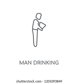 Man Drinking linear icon. Man Drinking concept stroke symbol design. Thin graphic elements vector illustration, outline pattern on a white background, eps 10.
