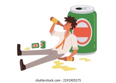 Man drinking too much vector image