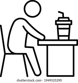 man drinking vector thin line icon