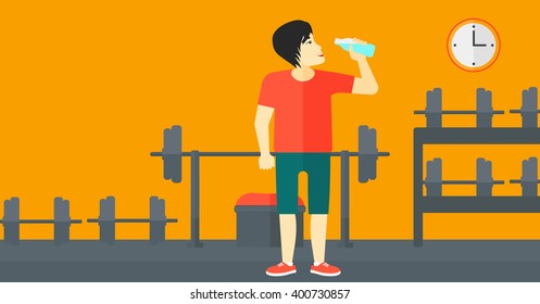 Man drinking water.
