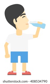 Man drinking water.