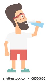 Hombre bebiendo agua.